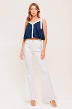 SCENT OF SPRING WOVEN TOP