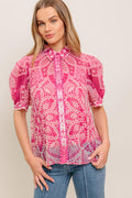 PRECIOUS HEART WOVEN TOP