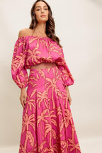 PARADISE MATCH WOVEN TOP AND SKIRT SET