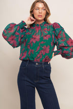 POETIC GARDEN WOVEN TOP
