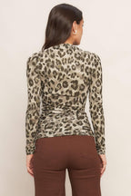 LUXE TRACE TAUPE BLACK WOVEN TOP
