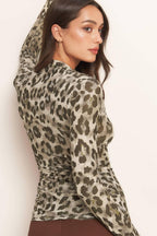 LUXE TRACE TAUPE BLACK WOVEN TOP