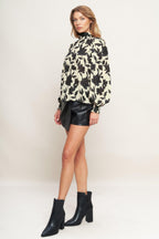 FREEDOM FLORAL STATEMENT WOVEN TOP