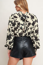 FREEDOM FLORAL STATEMENT WOVEN TOP