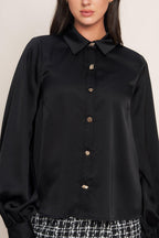 BLACK ORBIT WOVEN TOP