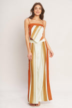 GOLDEN HORIZON WOVEN SCARF TOP