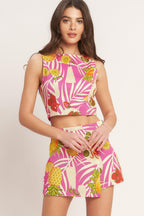 ARTY VACATION WOVEN TOP