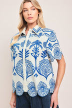 COASTLINE PALM WOVEN TOP