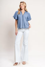 WEEKEND WANDERER WOVEN TOP