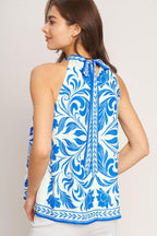 COASTAL CHARM HALTER WOVEN TOP