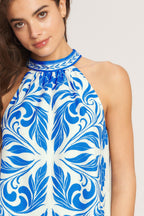 COASTAL CHARM HALTER WOVEN TOP