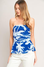 SANTORINI PALM POWER MESH TUBE TOP