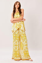GOLDEN SWIRL WOVEN HANKY TOP