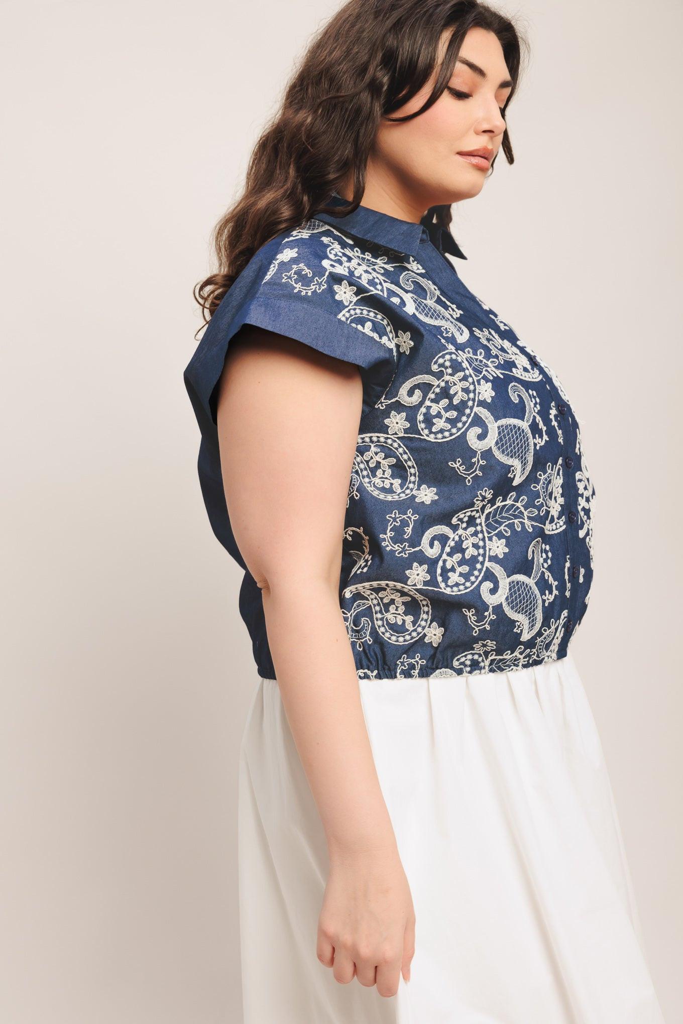 HANDCRAFTED FEEL EMBROIDERY TOP