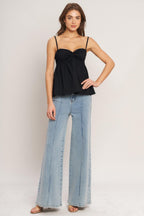 SLEEK TEMPTATION WOVEN TOP