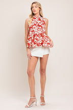 SUNSET BLOOM WOVEN TOP