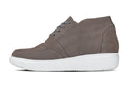 CALTO - J1771  - 3.2 Inches Taller (Grey) - Casual Chunky Sole Boots – Soft Pebble Grain Nubuck Leather