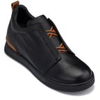 CALTO - J1931  - 2.6 Inches Taller (Black/Black Sole) - Slip-On Snoafers