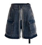AZUL DRAWSTRING DENIM CARGO SHORTS