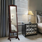 14 LED Jewelry Armoire Cabinet with Full Length Mirror and 4 Tilting Angles-White