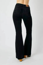 Judy Blue High Waist Tummy Control Destroy Flare Black Denim Jeans