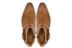 CALTO - K30524 - 3.3 Inches Taller (Light Brown) - Woven Buckle High-Top Ankle Zip-Up Boots