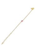Oval Pink CZ Bracelet