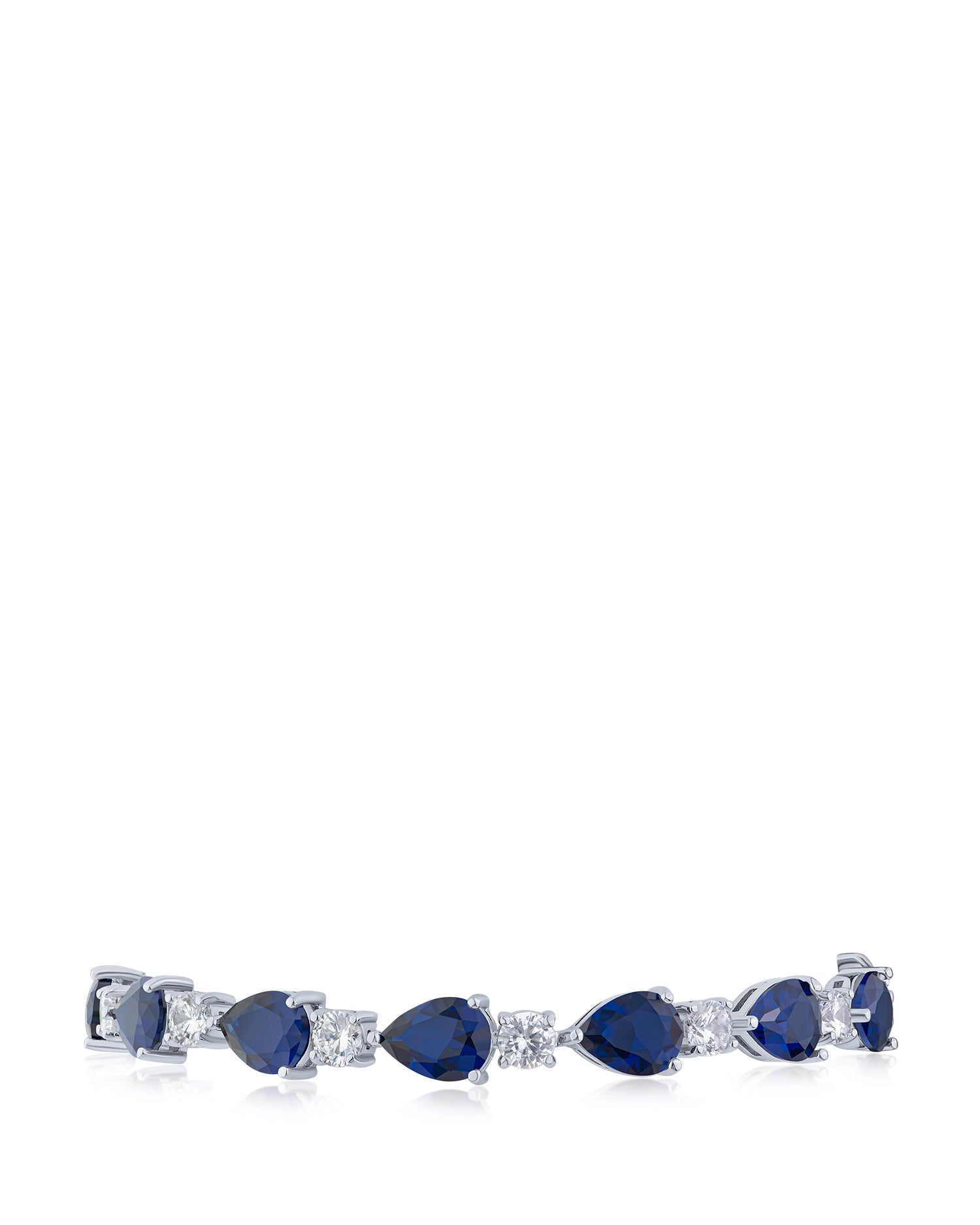 Alternating Round and Pear CZ Tennis Bracelet
