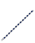 Alternating Round and Pear CZ Tennis Bracelet