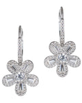 Baguette CZ Flower Earrings