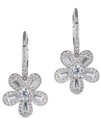 Baguette CZ Flower Earrings