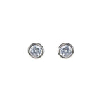 Bezel Set Stud Earrings