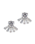 Baguette and Round Fan Earrings