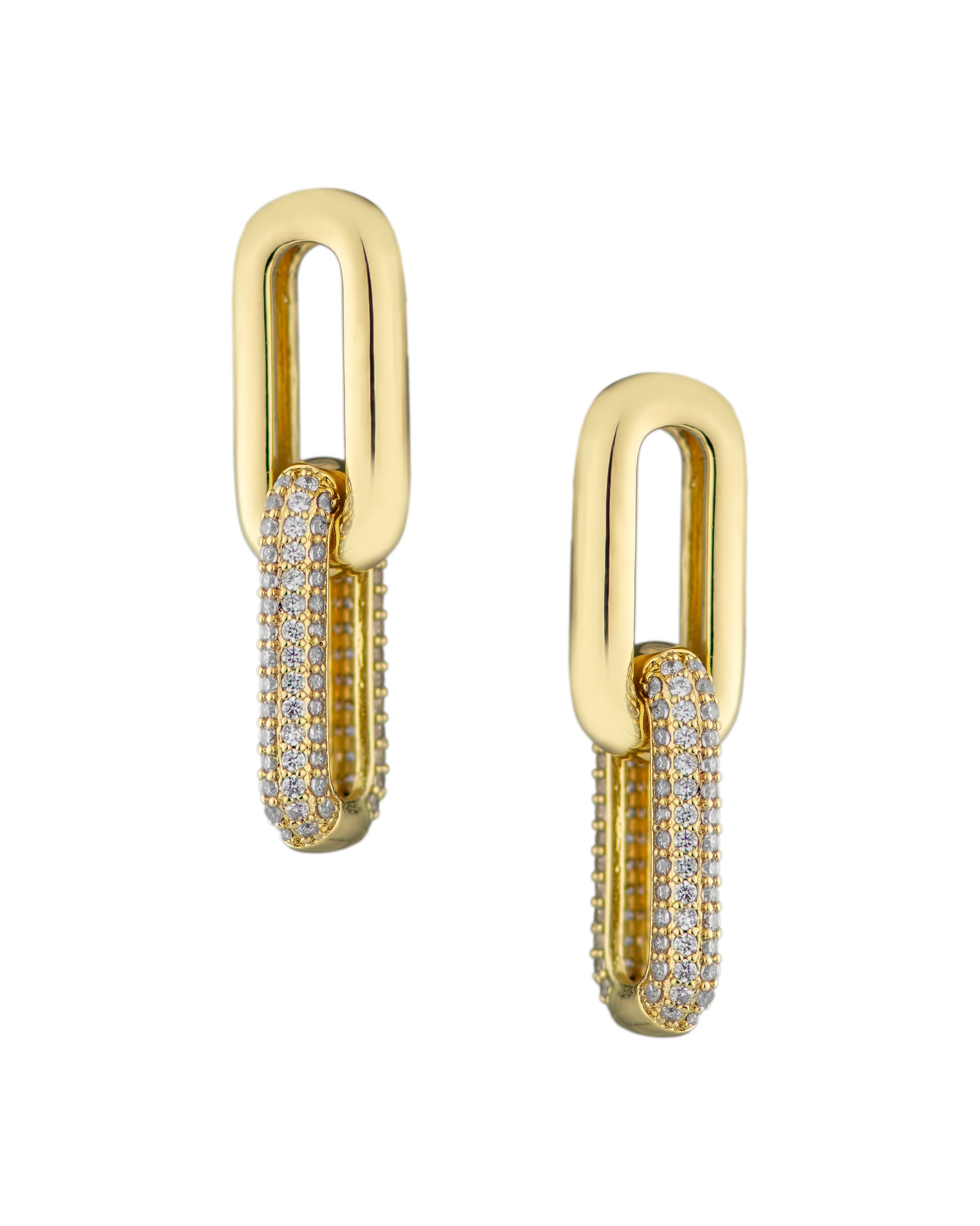 Pave Link Earrings
