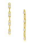 Pear CZ and Chain Earrings