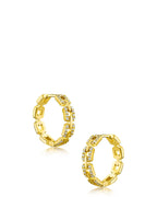 Pave Delicate Link Hoop Earrings