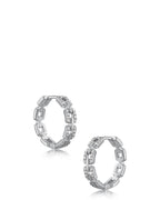 Pave Delicate Link Hoop Earrings