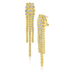Round CZ Bezel Fringe Earrings