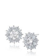 Round and Pear CZ Starburst Earring