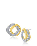 Pave Double Square Earrings