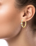 Triple Emerald CZ Hoops