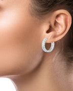 Emerald CZ Hoop Earrings