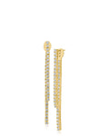 Round CZ Front/Back Drop Earrings
