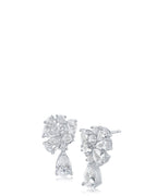 Pear CZ Petite Cluster Earrings