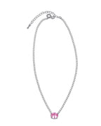 Pink Oval CZ Necklace