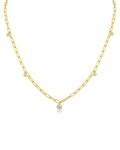 Round CZ Charm Chain Necklace