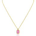 Emerald Bezel Set Pendant Necklace
