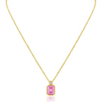 Emerald Bezel Set Pendant Necklace