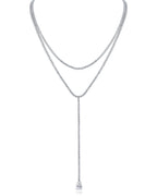 Round CZ Double Layered Y-Necklace