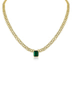 Emerald Center CZ Chain Necklace